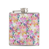エレガント水彩フローラ及び点々のある筆画 フラスク (正面)