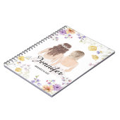 エレガント水彩フローラ花嫁パーソナライズされた ノートブック (左側)