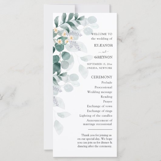 エレガント水彩ユーカリ結婚式 (正面)