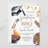 エレガント水彩卒業BBQ 招待状 (正面)