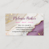 エレガント水彩及びフェイク金ゴールド箔 名刺 (裏面)