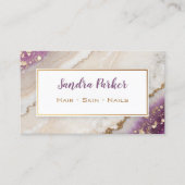 エレガント水彩及びフェイク金ゴールド箔 名刺 (正面)