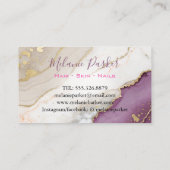 エレガント水彩及びフェイク金ゴールド箔 名刺 (裏面)