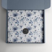 エレガント水彩埃の青い花の模様 薄葉紙