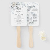 エレガント水彩塵青フローラ計画 ハンドファン (正面&裏面)