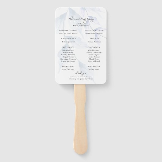 エレガント水彩塵青フローラ計画 ハンドファン (裏面)