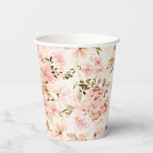 エレガント水彩小花模様 紙コップ (裏面)