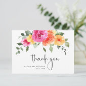 エレガント水彩明るい花のフローラ結婚ズ サンキューカード (スタンド正面)