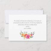 エレガント水彩明るい花のフローラ結婚ズ サンキューカード (裏面)