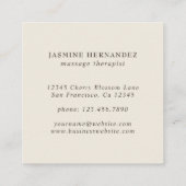 エレガント水彩桃色さくらんぼ花花 スクエア名刺 (裏面)