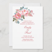 エレガント水彩牡丹結婚式招待状 招待状 (正面)