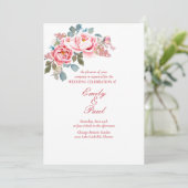 エレガント水彩牡丹結婚式招待状 招待状 (スタンド正面)