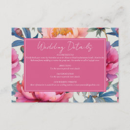 エレガント水彩牡丹結婚花 エンクロージャーカード