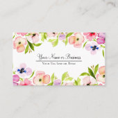 エレガント水彩画フェミニンQRコード 名刺 (正面)