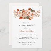 エレガント水彩秋葉ブライダルシャワー 招待状 (正面/裏面)