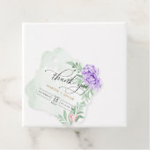エレガント水彩紫開花ブーケ結婚ス フェイバータグ (インサイチュ)