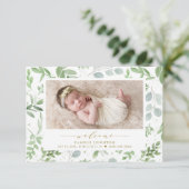 エレガント水彩緑化パターン誕生 案内状 (スタンド正面)