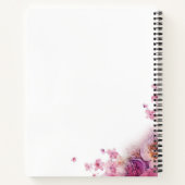 エレガント水彩花バラテンプレート ノートブック (裏面)