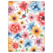 エレガント水彩花ブラック金ゴールドプロフェッショナル クリップボード (裏面)