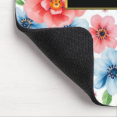 エレガント水彩花ブラック金ゴールドプロフェッショナル マウスパッド (コーナー)