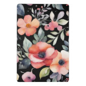 エレガント水彩花ブラック金ゴールドプロフェッショナル ミニクリップボード (裏面)