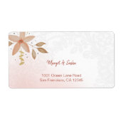 エレガント水彩花レースモノグラムのレース ラベル (正面)