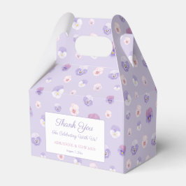 エレガント水彩薄紫押し花結婚の花 フェイバーボックス