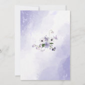 エレガント水彩薄紫花赤ちゃんシャワー 招待状 (裏面)