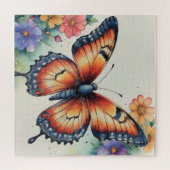 エレガント水彩蝶自然インスパイア ジグソーパズル (横)