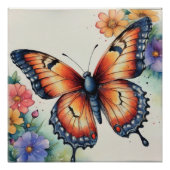 エレガント水彩蝶自然インスパイア ポスター (正面)