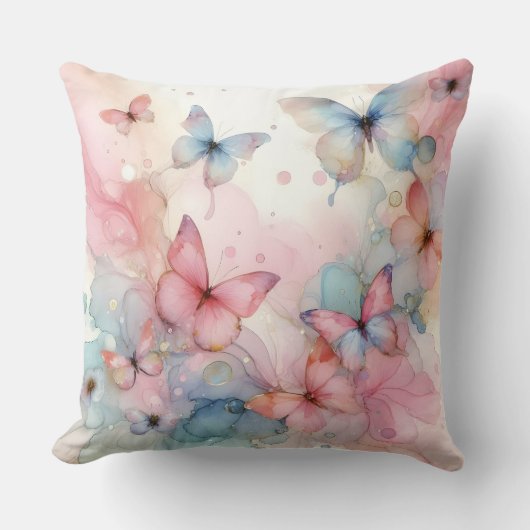 エレガント水彩蝶装飾用クッション クッション (正面)