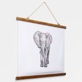 エレガント水彩象イラストレーション 吊り下げ型タペストリー (傾斜あり)