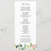 エレガント水彩赤面ピンクフローラ結婚ズ プログラム (裏面)