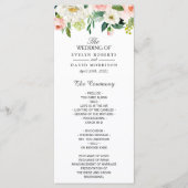 エレガント水彩赤面ピンクフローラ結婚ズ プログラム (正面)