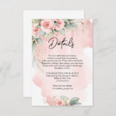 エレガント水彩赤面花ユーカリ金ゴールド エンクロージャーカード (正面/裏面)