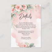 エレガント水彩赤面花ユーカリ金ゴールド エンクロージャーカード (正面)