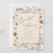 エレガント水彩野草ブライダルシャワー 招待状 (正面)