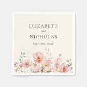 エレガント水彩野草庭園の結婚式 スタンダードカクテルナプキン (正面)