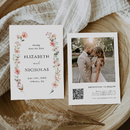 エレガント水彩野草庭園の結婚式 セーブザデート