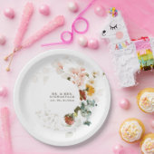 エレガント水彩野草庭園の結婚式 ペーパープレート (パーティー)