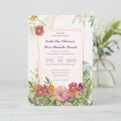 エレガント水彩野草庭園の結婚式 招待状 (スタンド正面)
