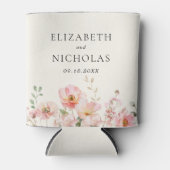 エレガント水彩野草庭園の結婚式 缶クーラー (正面)