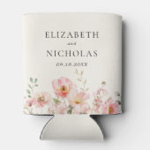 エレガント水彩野草庭園の結婚式 缶クーラー (裏面)