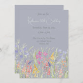 エレガント水彩野草誕生日 招待状 (正面/裏面)