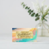 エレガント水彩金箔 名刺 (スタンド正面)