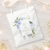 エレガント水彩青い花の枠結婚の フェイバーバッグ (クリップ留めされた状態)