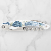 エレガント水彩青バラフローラ結婚式の引き出物 ソムリエナイフ (正面)