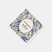 エレガント水彩青フローラ結婚ズ スタンダードカクテルナプキン (角)