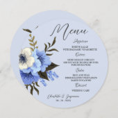 エレガント水彩青フローラ結婚丸 メニュー (正面/裏面)