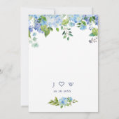 エレガント水彩青紫陽花フローラ結婚ズ 招待状 (裏面)